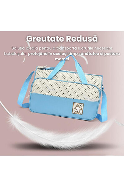 AVYRA Set Genti Bebe 5 Piese Pentru Maternitate Cu Geanta Scutece, Izolator Biberon, Pad Schimbat