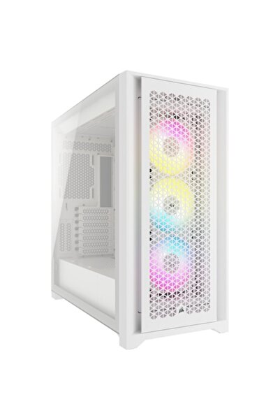 Corsair Carcasă 5000D RGB cu flux de aer, sticlă securizată, alb pur