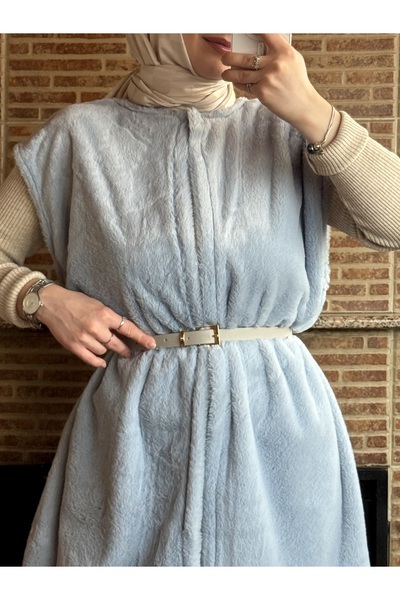 Balamony Baby Blue Plush Vest with Belt Gift