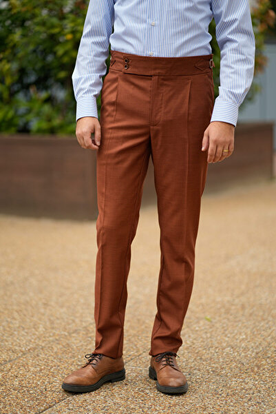 Couture For Gentlemen Italian Style Brick Brown Gurkha Pants CFGK008