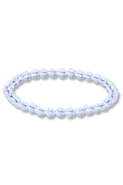 craftmystic Brățară elastică cu mărgele de 4 mm din cuarț transparent pentru claritate mentală și concentrare