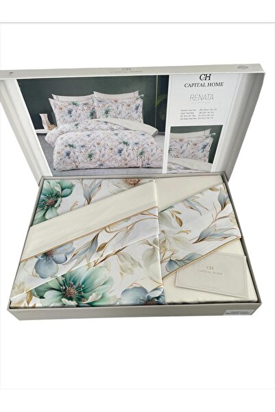 Capital Home Double Bedding Set 100% Cotton Satin Set of 6
