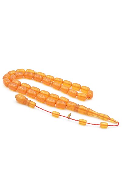 Murty99 Hakan Turan Signed Capsule Cut Light Orange Crimped Amber Prayer Beads