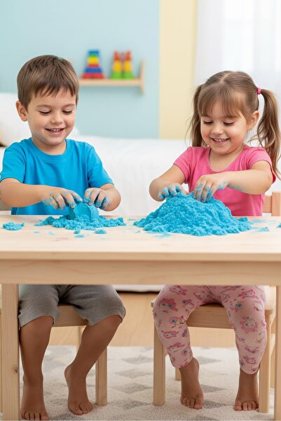 hak-iş oyuncak اللون الأزرق 1000 جرام رمل حركي - للأعمار من 3 سنوات فما فوق