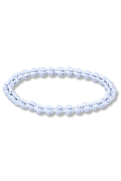 craftmystic Brățară elastică cu mărgele 6 mm, cuarț transparent, energie pozitivă