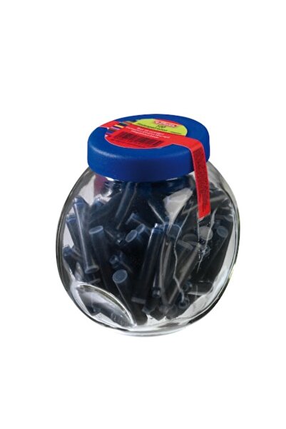 Herlitz Set 100 Patroane Herlitz, scurte, in recipient de sticla, Albastre