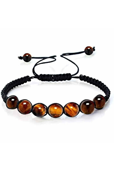 craftmystic Brățară reglabilă cu mărgele ochi de tigru de 6 mm - bijuterii lucrate manual, cadou perfect pentru femei și fete