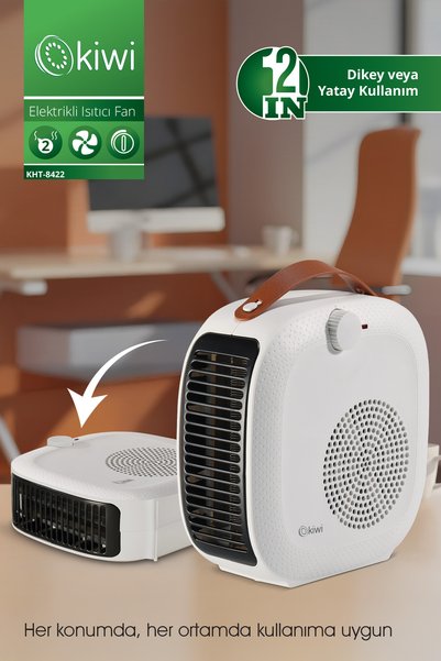 Kiwi KHT-8422 Elektrikli Isıtıcı Fan | 2 Kademeli Isıtma & Serin Hava Özelliği - PH