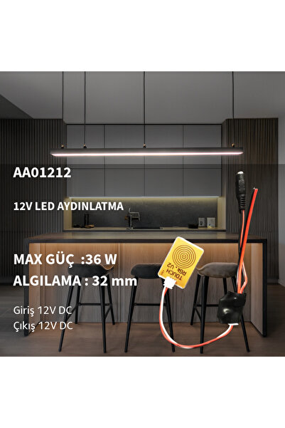 MELKO Ahşap-Taş Arkası 12V Dokunmatik Sensör Anahtarı