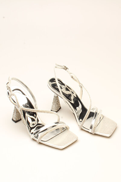 İDİL Silver Mirror Stone Women's Heels
