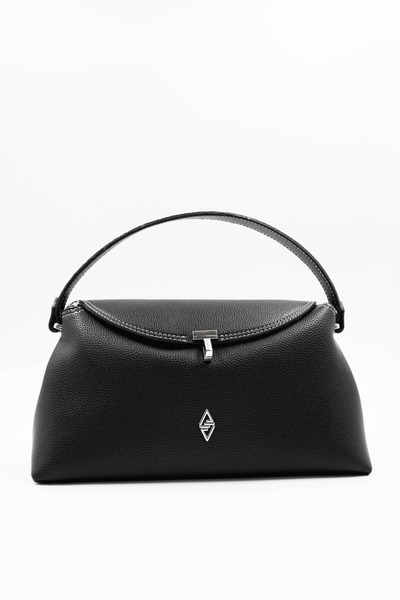 Aron Atelier Rebeca Siyah Kadın Dikiş Detaylı Kadın El Çantası