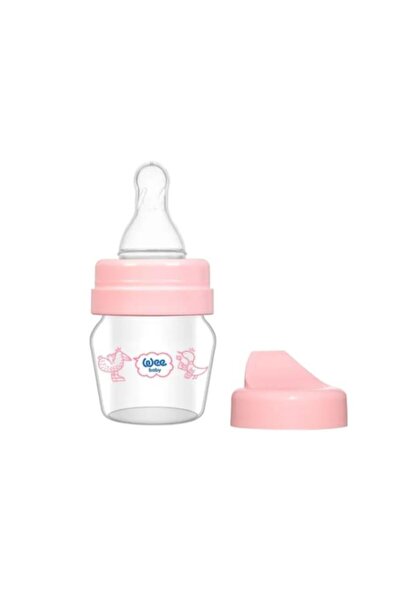 Wee Baby Mini Glass Drinking Cup Set 30 ml 0-6 Months Pink