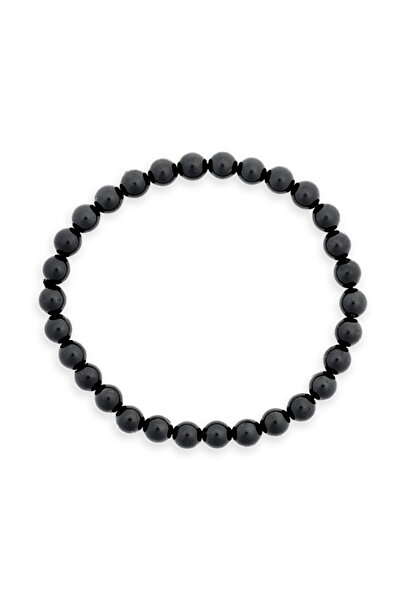 craftmystic Brățară elastică cu mărgele de turmalină neagră de 6 mm - Talisman protector și elegant