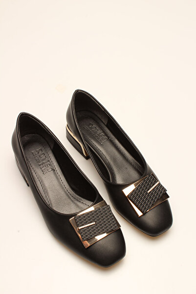 İDİL SİYAH CİLT TOKALI KADIN TOPUKLU