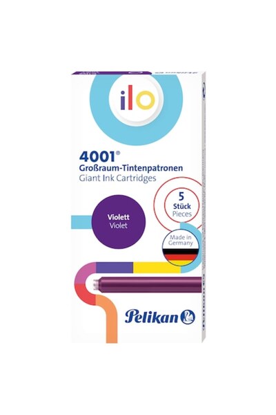 Pelikan Set de 5 cartușe de cerneală ilo, dimensiune mare, culoare violetă