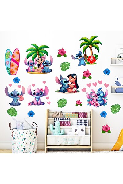 OEM Stickere perete Stitch și Lilo, 35 de bucăți, 1 m², autocolant textil rep...