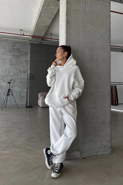 BayBayan SET DE Trening Premium Supradimensionat cu Glugă pentru Femei