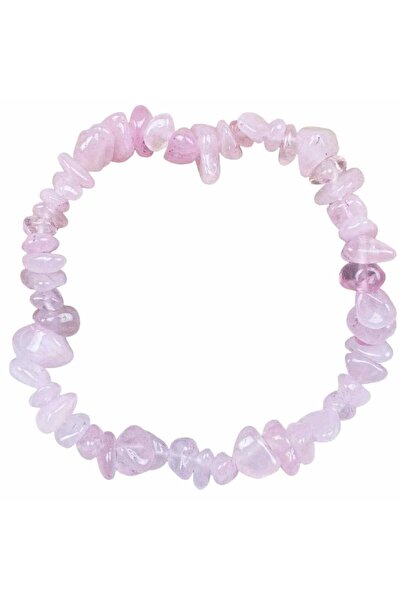 craftmystic Brățară din cuarț roz cu cristale tăiate cu așchii - Pietre autentice cuarț roz