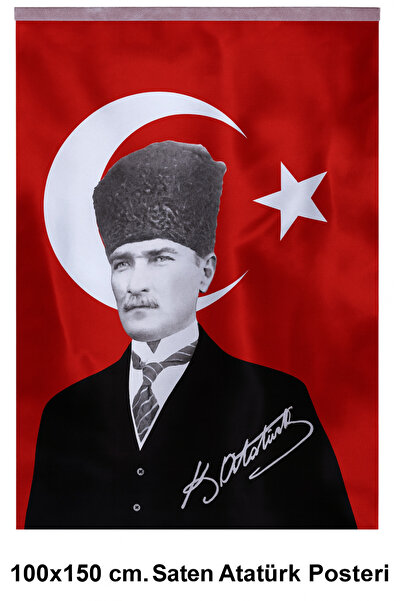 Store 100X150 CM. SATEN KUMAŞ ATATÜRK POSTERİ