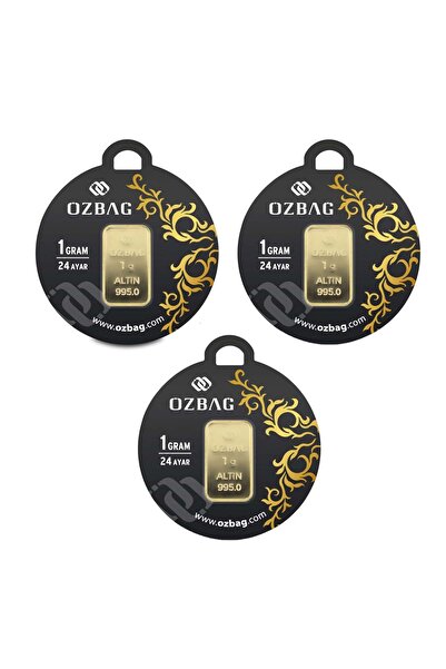 Özbağ AgaKulche 24 Ayar 3 Adet 1 gr 995 Külçe Altın