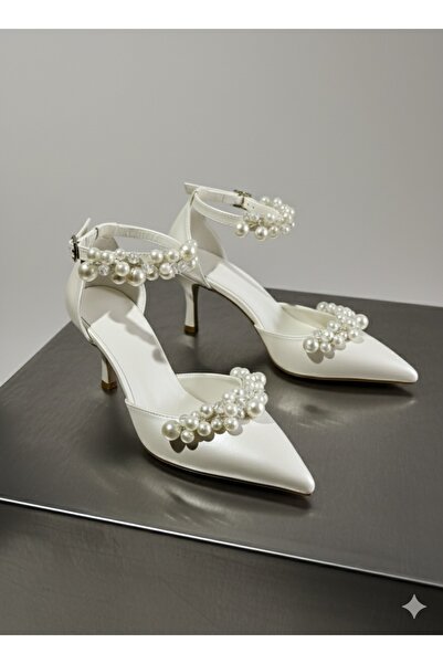 Felisya Butik Pearl Short Heeled Color Evening Dress Shoes 8,5cm Felisya >Boutique