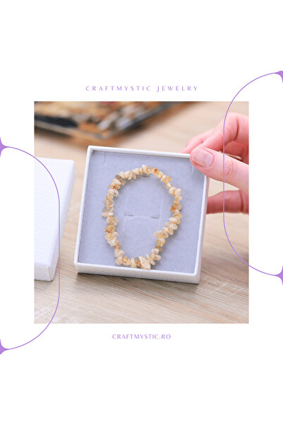 craftmystic Elastic Bracelet with Citrine Chips