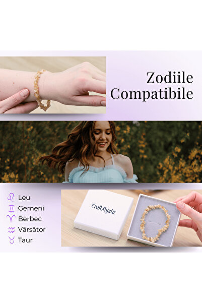 craftmystic Elastic Bracelet with Citrine Chips