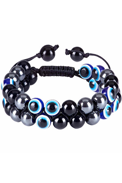 craftmystic Brățară cu triplă protecție, mărgele de 8 mm, aduce noroc și bogăție