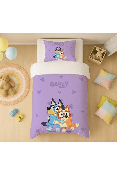 adenkahome BLUEY Karakterli Tek Kişilik Nevresim Seti