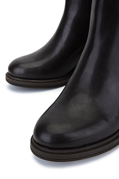 Tamer Tanca Kadın Suni Deri Kahverengi Topuklu Bot