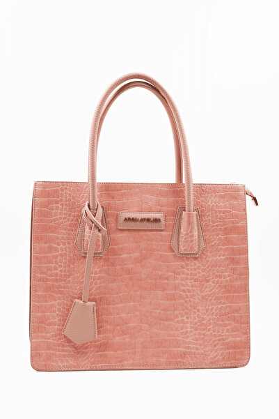 Aron Atelier Natalia Pudra Croko Detaylı Kadın Omuz Çantası
