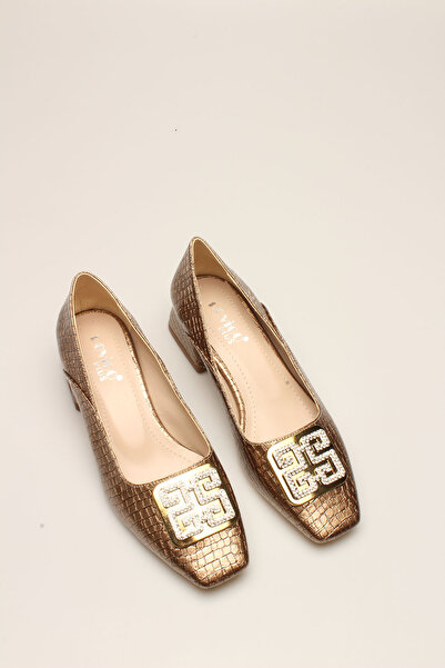 İDİL E ALTIN KROKO TOKALI KADIN TOPUKLU