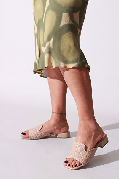 İDİL Beige skin women's slippers