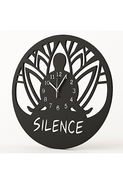 OEM Ceas de perete Yoga, Qi Gong și Tai Chi – Lemn negru/MDF, diametru 30 cm,...