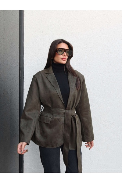 ESRAHELVACI Belted suede jacket