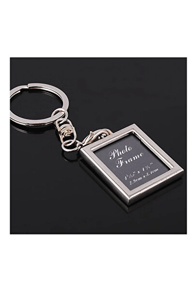 OEM Metal keychain with rectangular photo insert in box