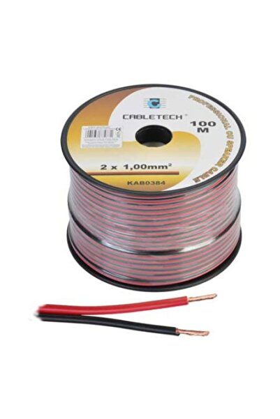 Cabletech Cablu difuzor cupru 2x1.00mm rosu/negru, pret pt 1 metru liniar, rola de 100m