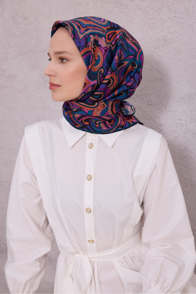 Belli وشاح من الحرير الخالص بنمط عرقي 4222D01 57