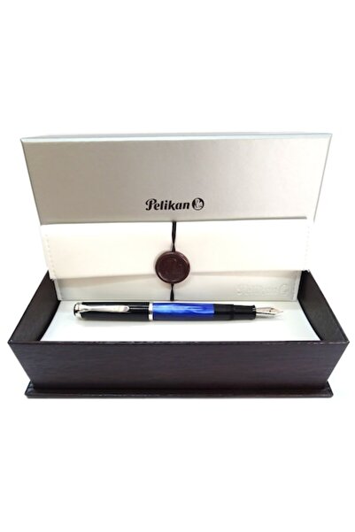 Pelikan Stilou M205 albastru marmorat cu piston M 801928