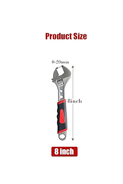 golden team مفتاح ربط 8 إنش بمقبض مطاطي – قوي، مريح وآمن للشغل الميكانيكي وال...