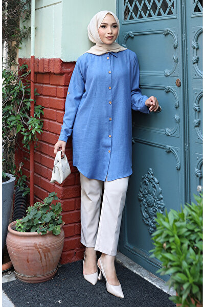 sefamerve Buttoned Tunic 0147-06 Indigo