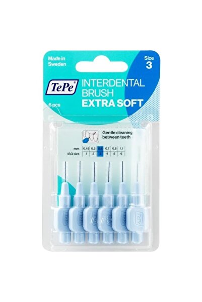 TePe Blister Extra Soft Arayüz Fırçası Mavi 0.6Mm 6'Lı T188
