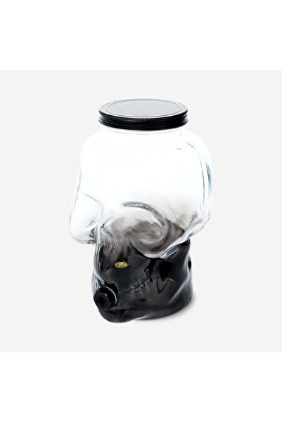 Flying Tiger Copenhagen Kafatası Şeklinde Siyah İçecek Kavanozu 3,4 L