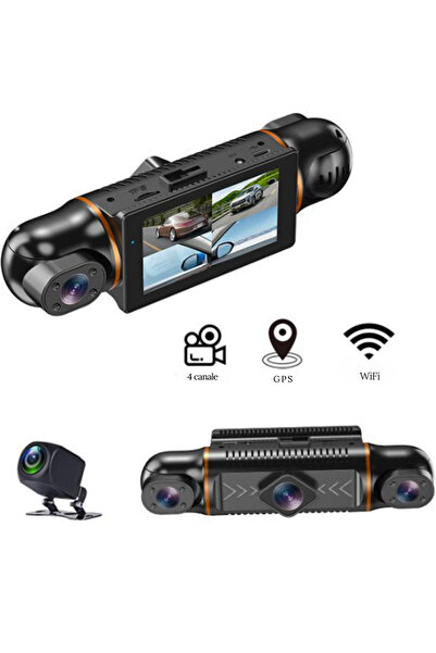 Taggo DVR auto cu viziune completă la 360°, lentilă quad și vedere nocturnă IR