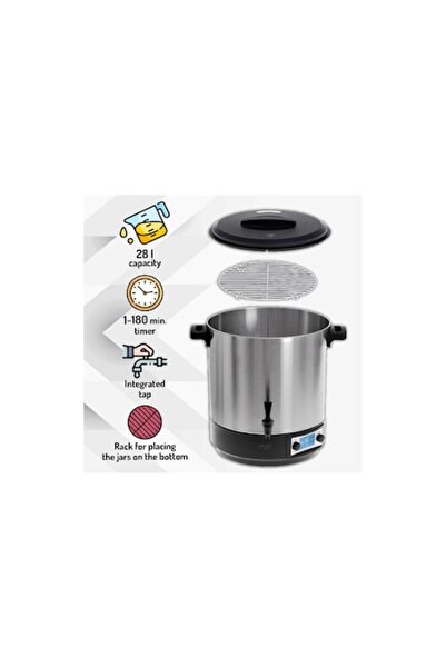 adler Αποστειρωτής βάζων 28 λίτρα, 2600 W, διάμετρος 36 εκ., Ύψος 30.5 εκ., Ο...