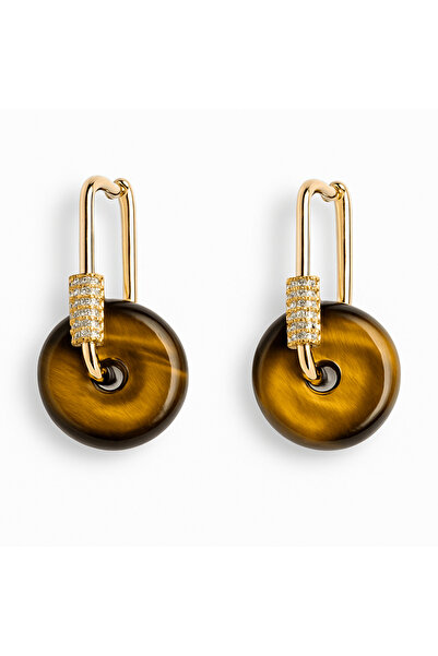 craftmystic Bijuterii de protecție - Cercei cu piatră ochi de tigru model Pi