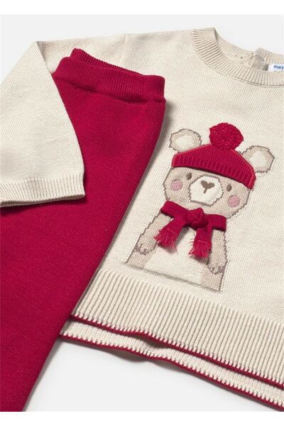 MAYORAL Baby Girl Knitwear Sweater Pants Set Red 2595