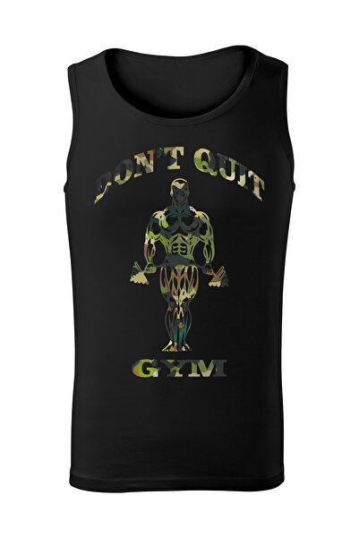 4desire.ro Tricou barbati, fara maneci, tip maiou, DONT QUIT GYM ARMY ,negru,...