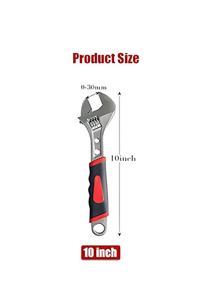 golden team مفتاح ربط 10 إنش بمقبض مطاطي – قوي، مريح وآمن للشغل الميكانيكي وا...