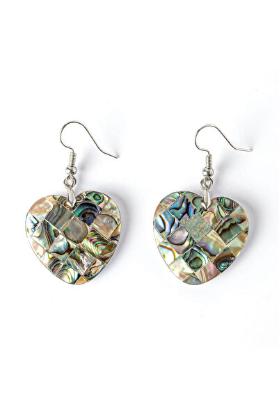 craftmystic Armonie și Frumusețe - Cercei cu Inimă și Scoici de Abalone